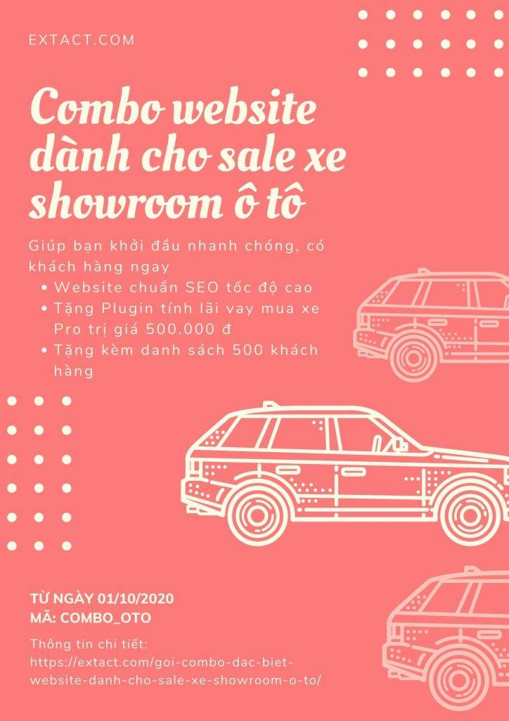 Website dành cho Sale xe Showroom Ô tô
