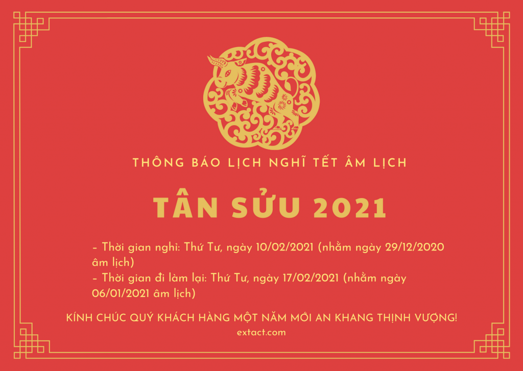 extact Thông báo lịch nghỉ Tết Nguyên Đán 2021