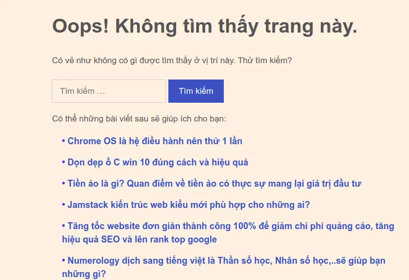 Cách hiển thị các bài viết gần đây trên trang 404 của GeneratePress?