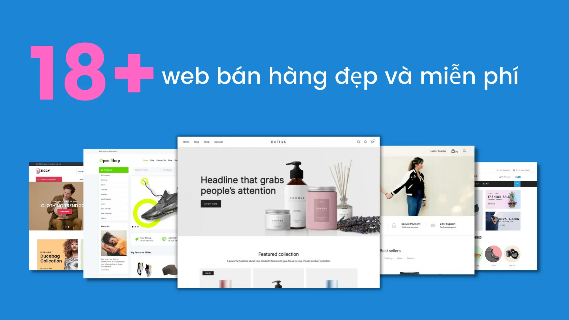 18+ web bán hàng đẹp và miễn phí